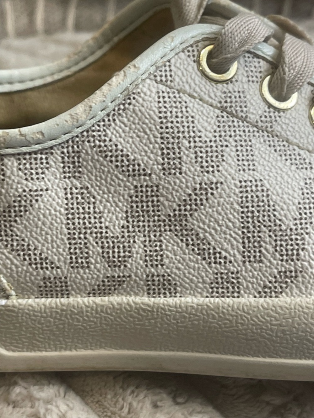 Michael Kors MK Sneakers Monogram Tan Brown Low Top Women's Size 6 - Picture 6 of 8